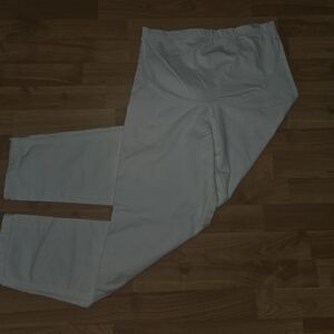 Vintage Dividends Maternity Overbump Band White Pull-on Jeans Pants Sz 6